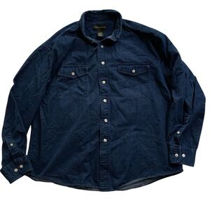 Dark Wash Denim Button-Down Shirt Size Large Western